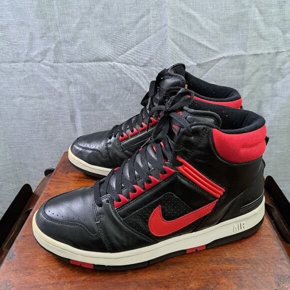 %Nike Air Force II High Black Varsity Red Bred 2003 Size 13 / A 31